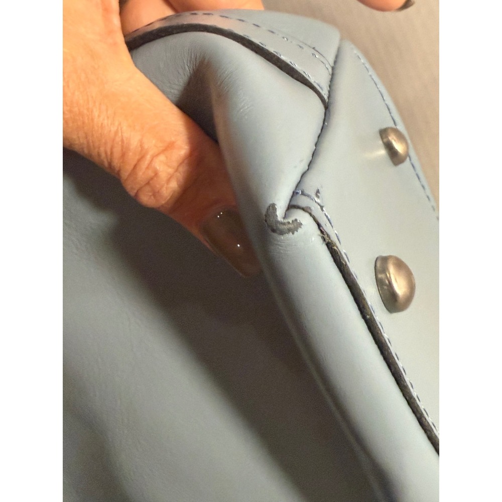 Patricia Nash Light Blue Leather Crossbody Bag Zip Top Shoulder Bag - Picture 12 of 16